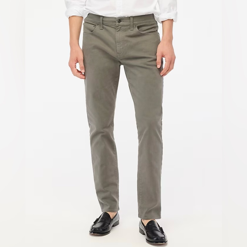NWT J. Crew Men’s Slim-fit garment-dyed five-pocket pant 34x34 - Dusty Charcoal